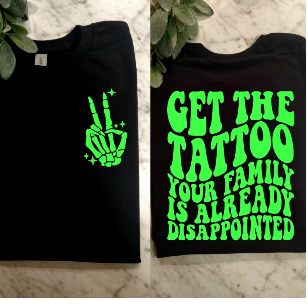 Tattoo shirt funny get the tattoo retro popular wavy lettering tattoo tatted